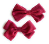 Emma Fabric Bows - Pigtail Bows - Alligator Clip - RED Baby Wisp