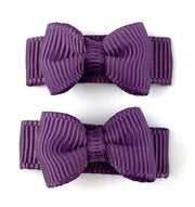 Grosgrain Tuxedo Ribbon Bow - 2 Snap Clips Baby Wisp