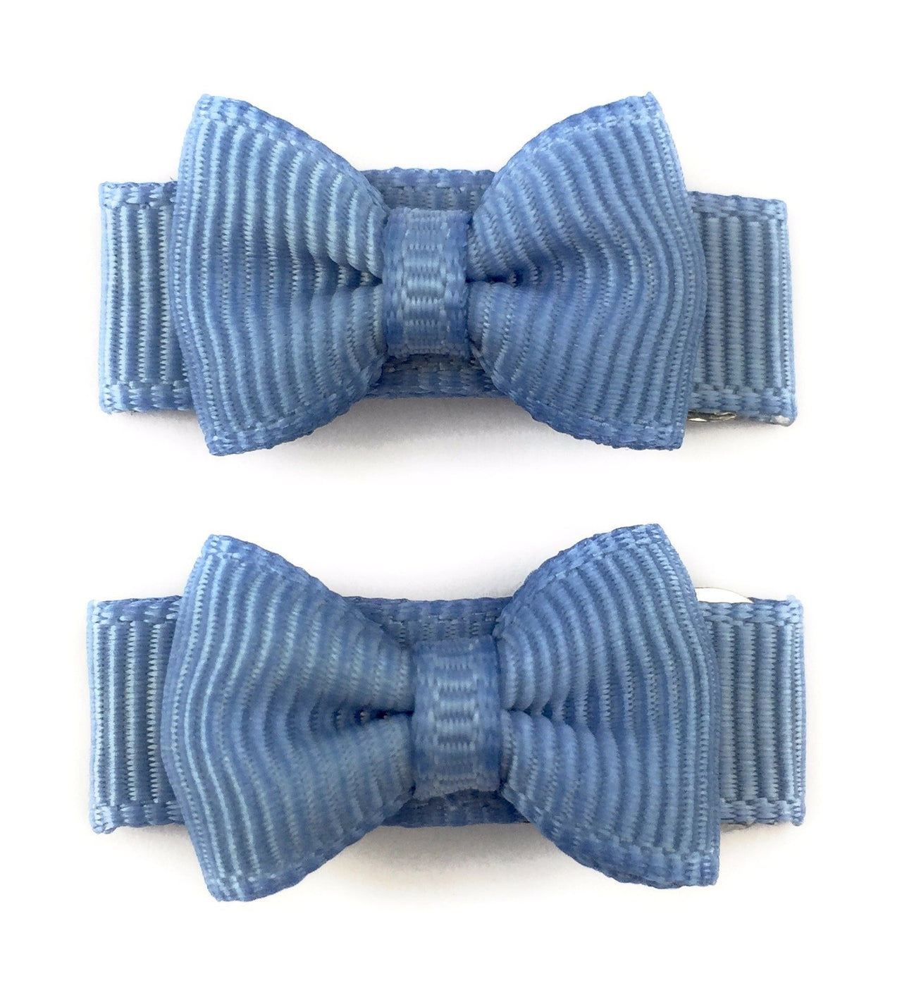 Grosgrain Tuxedo Ribbon Bow - 2 Snap Clips Baby Wisp