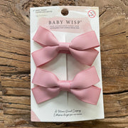 Sandra- 2 Pigtail Bows- Alligator Hair Clip - Valentine Palette Baby Wisp