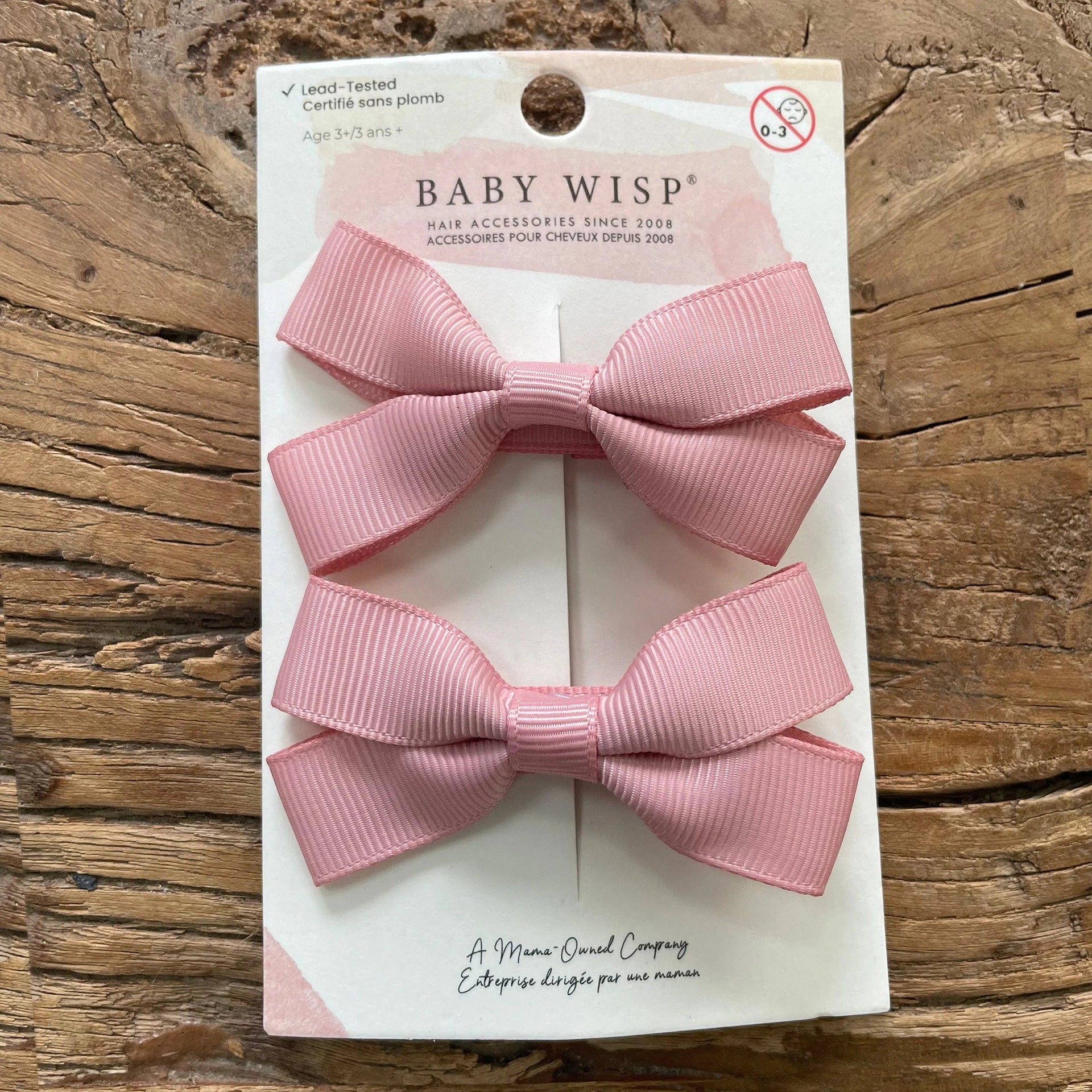 Sandra- 2 Pigtail Bows- Alligator Hair Clip - Valentine Palette Baby Wisp