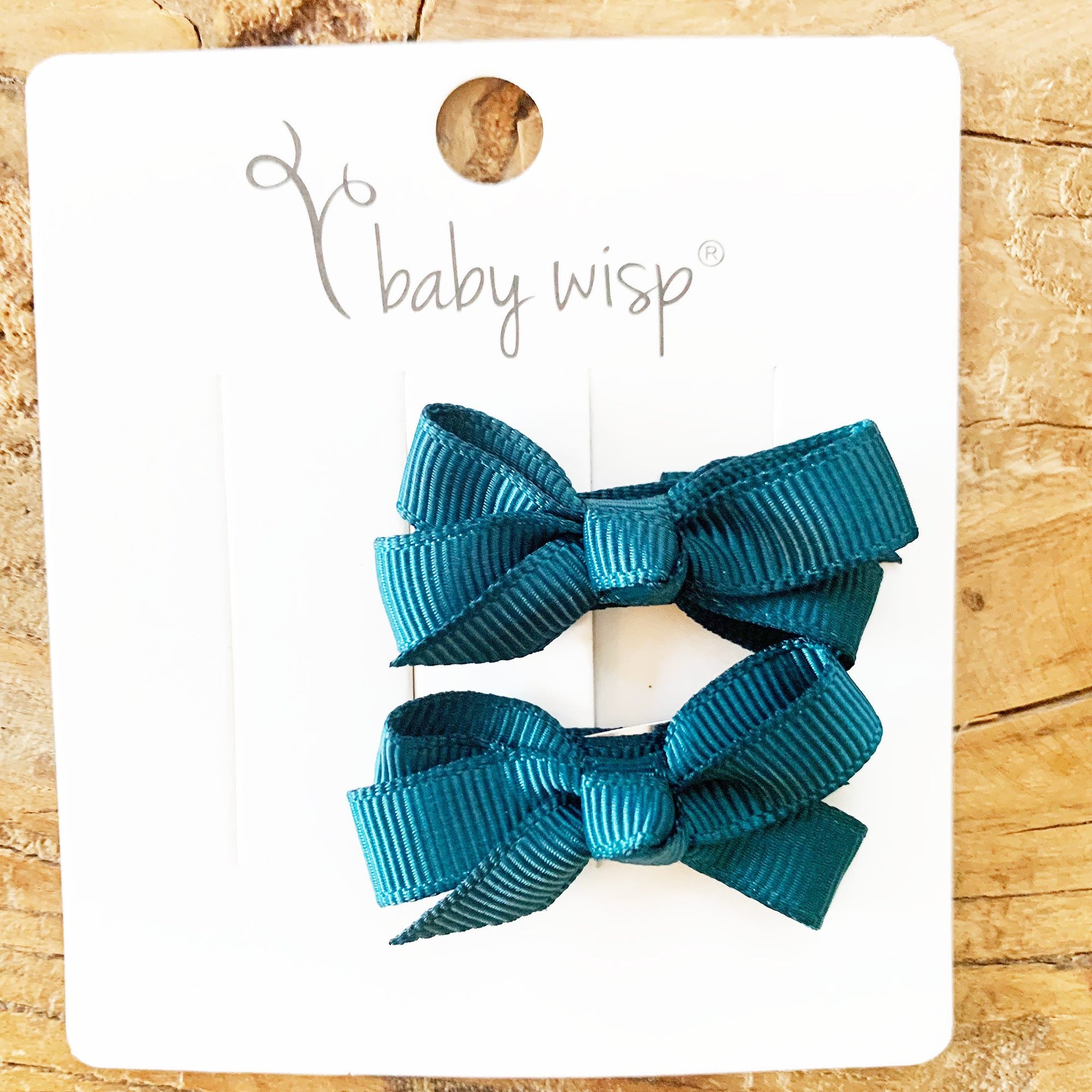 Chelsea Boutique Bow - 2 Hairbows - Spruce Teal Baby Wisp