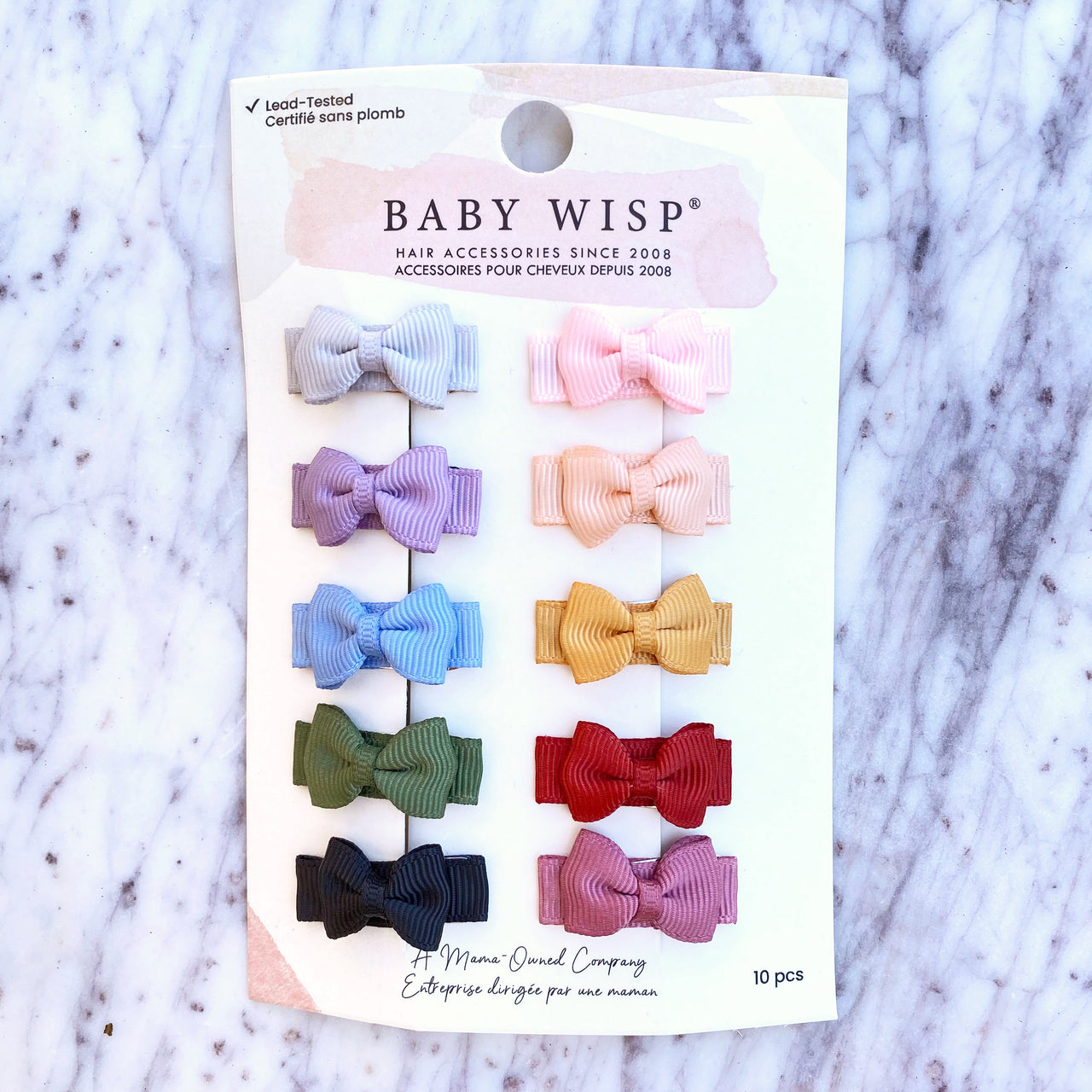 10 Pc Small Snap Tuxedo Grosgrain Hair Bows - C U Tomorrow Baby Wisp