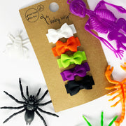 5 Small Tuxedo Grosgrain Bows - BEST Halloween Baby Bows Baby Wisp