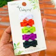5 Small Tuxedo Grosgrain Bows - BEST Halloween Baby Bows Baby Wisp
