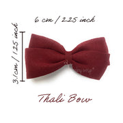 Thali Faux Suede Bow Headband for Babies - Burgundy Baby Wisp