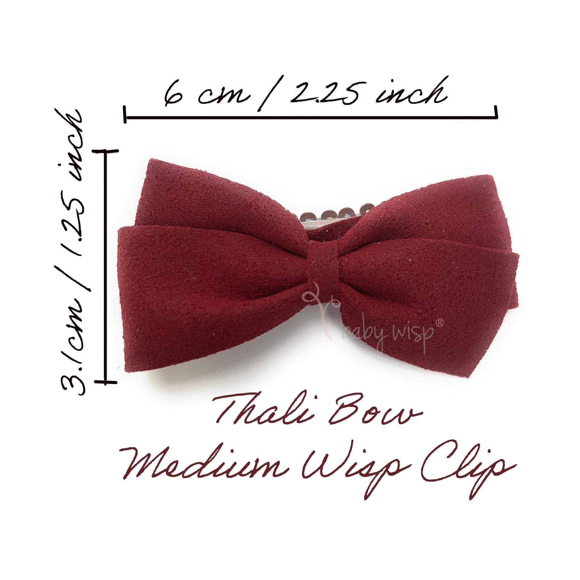 2 Thali Medium Wisp Clip Faux Suede Bows Toddler Girls Baby Wisp