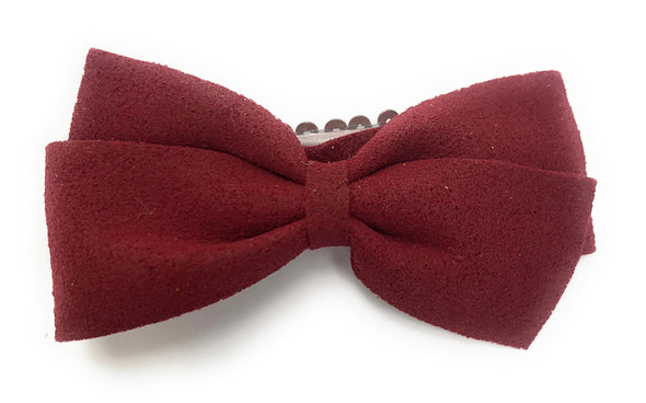 Medium Wisp Clip Baby Bow - Thali Faux Suede Bow Baby Wisp