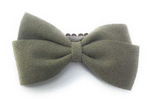 Medium Wisp Clip Baby Bow - Thali Faux Suede Bow Baby Wisp