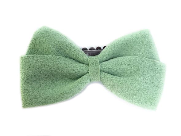 Medium Wisp Clip Baby Bow - Thali Faux Suede Bow Baby Wisp