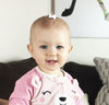 Mini Latch Tuxedo Grosgrain Bow - Peony Warm Blush Baby Wisp
