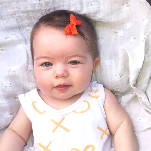 Small Snap Chelsea Boutique Bow - Single Hair Bow - Ice Mint Baby Wisp