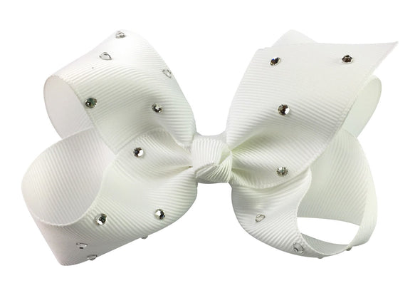 Americana Bow Pinch Clip - Sparkle - White Baby Wisp