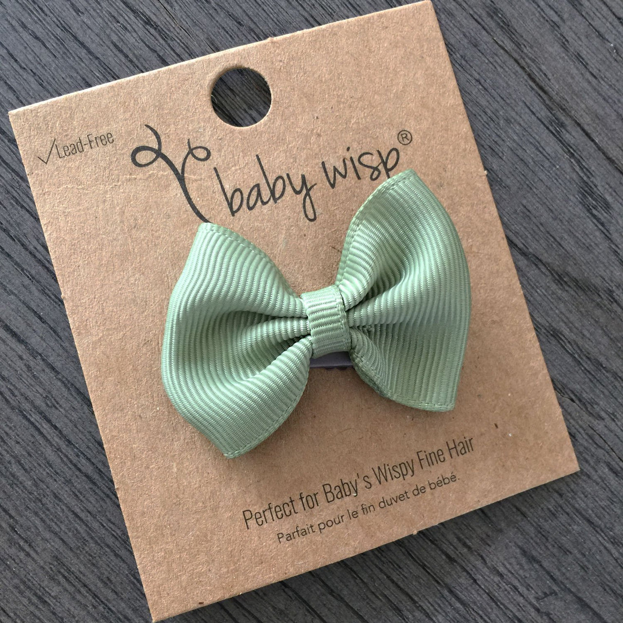Mini Latch Classic Bow - Soft Pine Green Baby Wisp