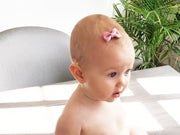 Mini Latch Wisp Clip - Charlotte Bow - Rose Quartz Blush Baby Wisp