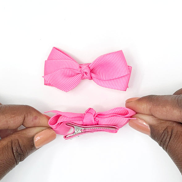 Alligator Clip Barrette Pair - Red Baby Wisp