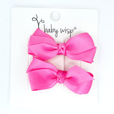 Aiyanna Toddler Bow - Alligator Hair Clip - Hot Pink Baby Wisp