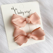 Aiyanna Toddler Bow - Alligator Hair Clip - Pigtail Pair Baby Wisp