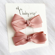 Aiyanna Toddler Bow - Alligator Hair Clip - Pigtail Pair Baby Wisp
