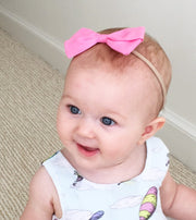 Emma Bow Infant Headbands - White Baby Wisp