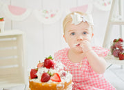 First Birthday Hair Bow, Birthday Headband Baby Wisp