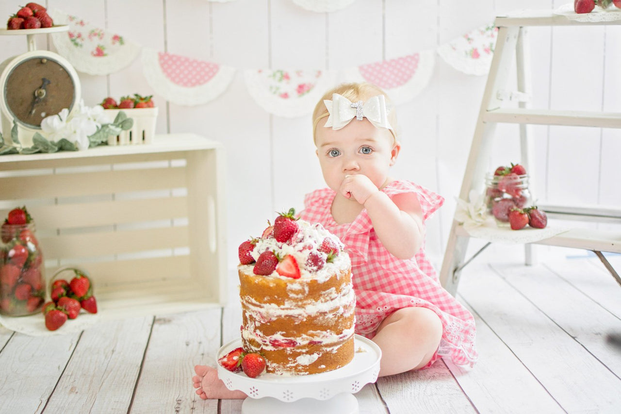 First Birthday Hair Bow, Birthday Headband Baby Wisp