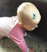 6 Tiny Bows - Mixed Style Wisp Hair Clips Gift Set Baby Wisp