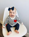 Infant Headband - Big Blue Denim Bow Baby Wisp