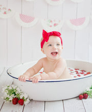 Nylon Pom Pom Trim Headband - Emerald Baby Wisp