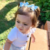 3 Hair Clips Accessory Gift Set - Pink Toddler Bow and Crochet Clips Baby Wisp