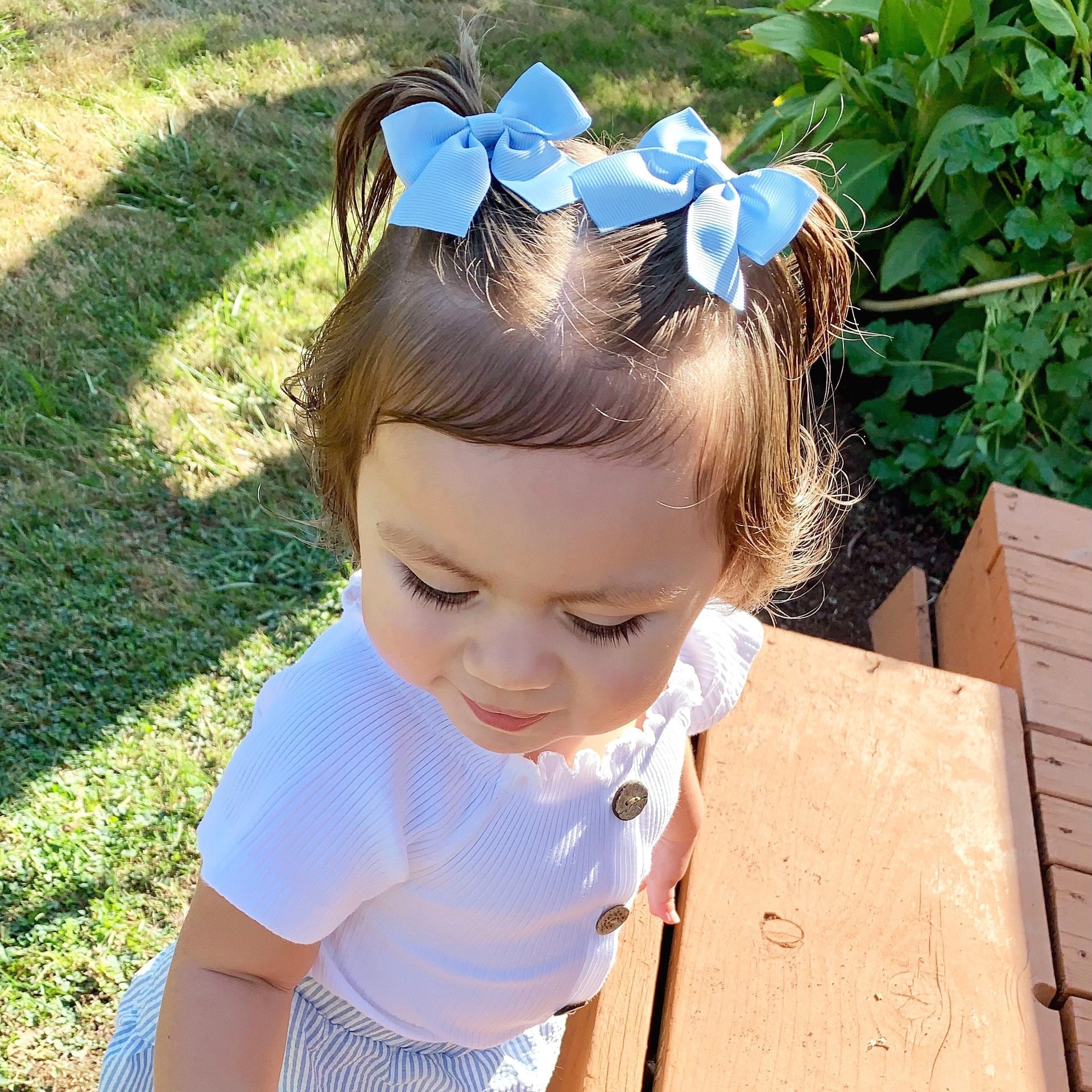 Baby Wisp Pollyanna Toddler Bows - Alligator Hair Clip - Pigtail Pair - Black