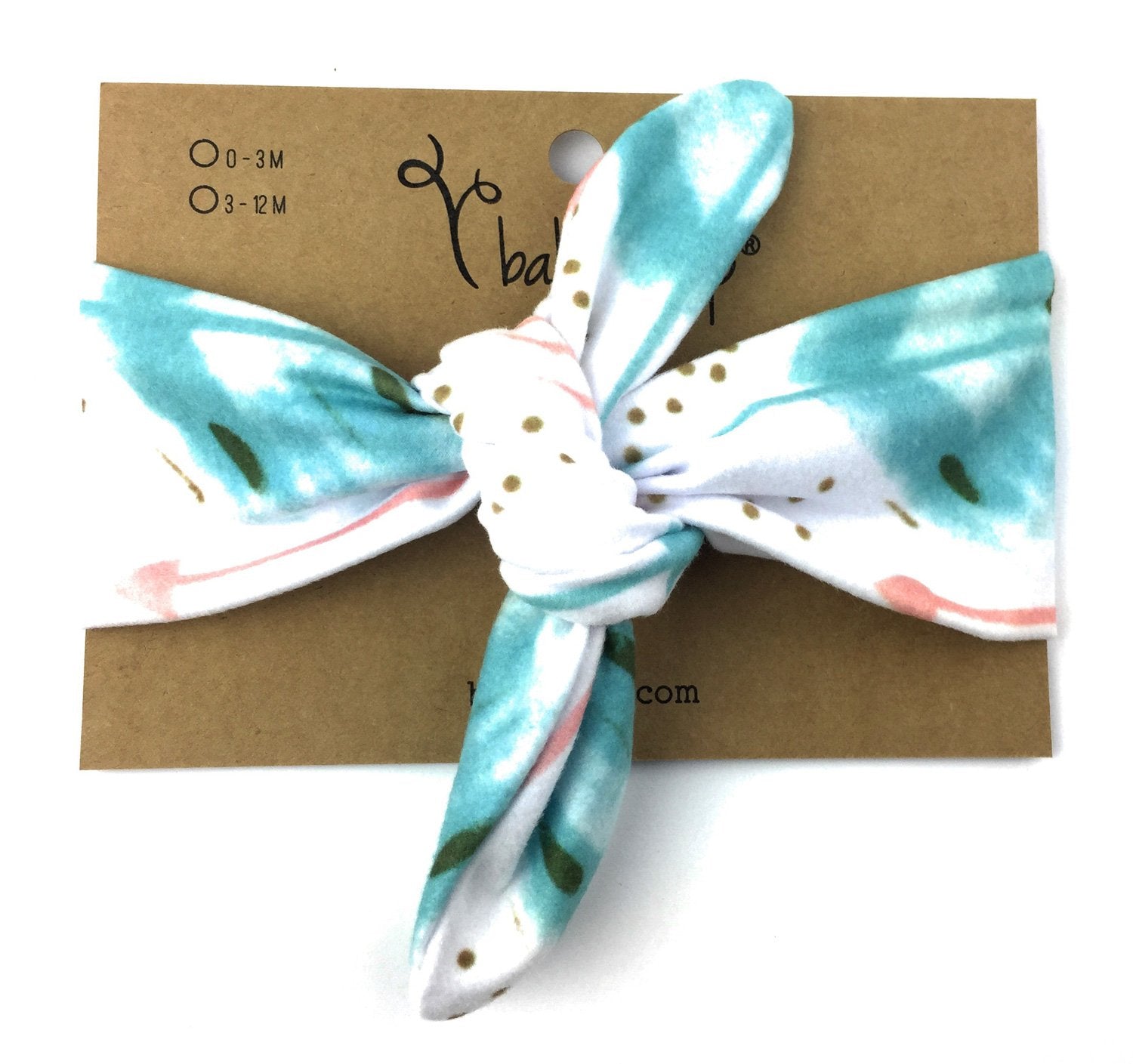 Top Knot Laguna Aqua and Coral Patterned Baby Headband Baby Wisp