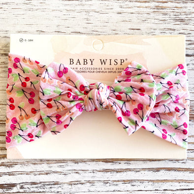 Infant Headwrap Nylon Bow Floral Headband - Cherries Baby Wisp