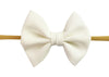 Infant Headband - Fanny Bow - White Baby Wisp