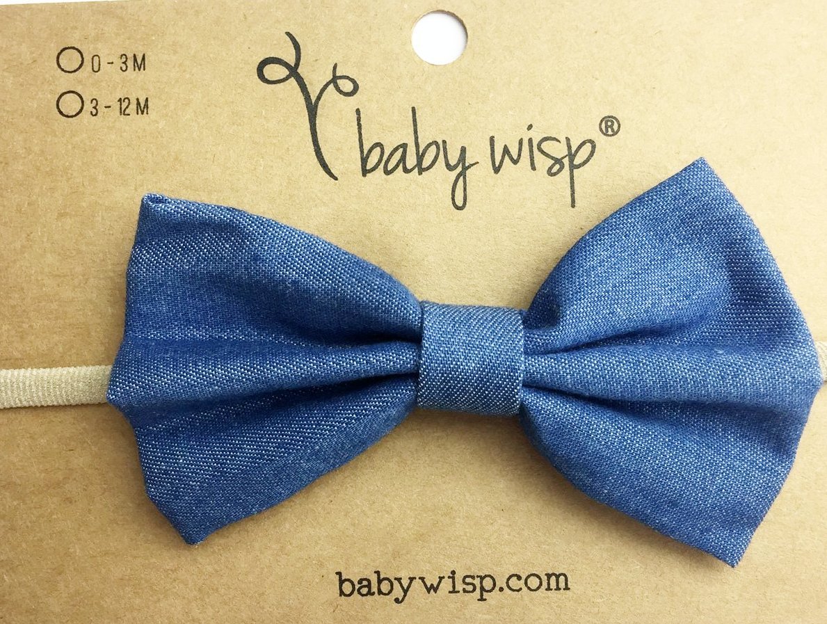 Infant Headband - Big Blue Denim Bow