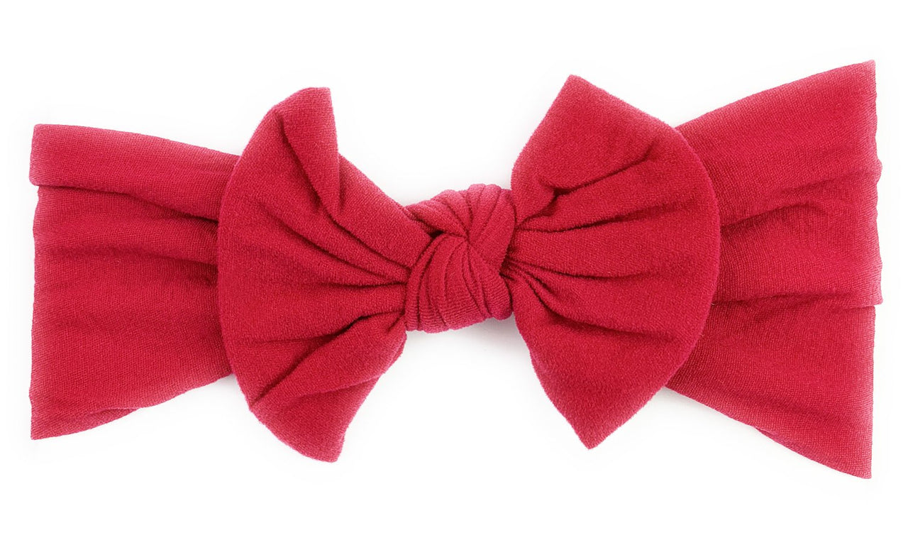 Infant Headwrap Nylon Bow Headband - Red Baby Wisp