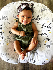 Infant Headwrap Nylon Bow Headband - White Baby Wisp