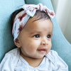 Infant Headwrap Nylon Bow Floral Headband - Begonia Baby Wisp