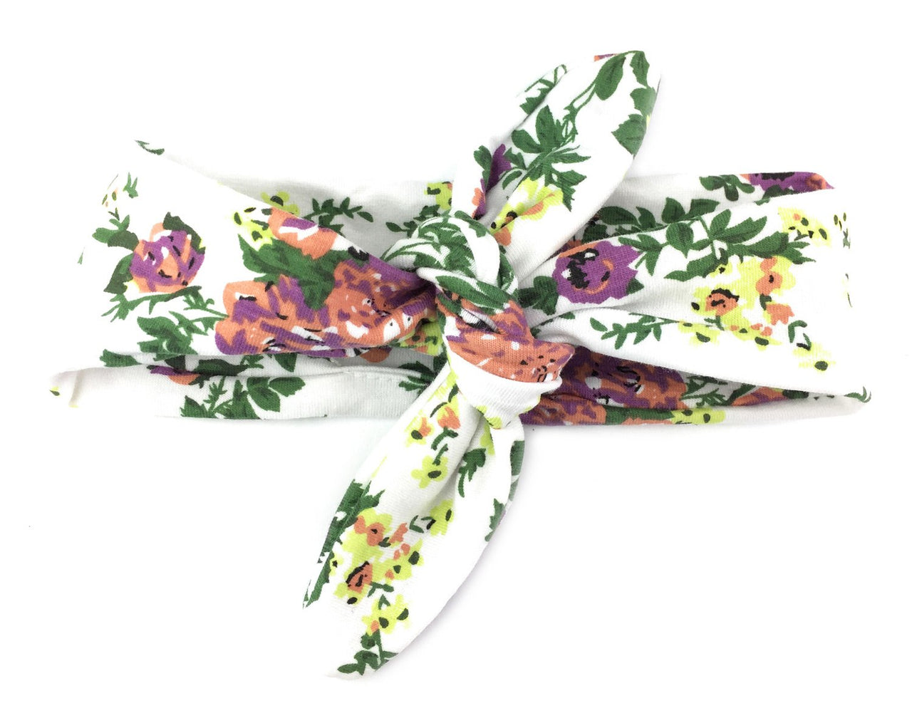 Top Knot White Floral Headband Baby Wisp