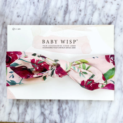 Top Knot Floral Baby Headband - Sweet Pea Baby Wisp