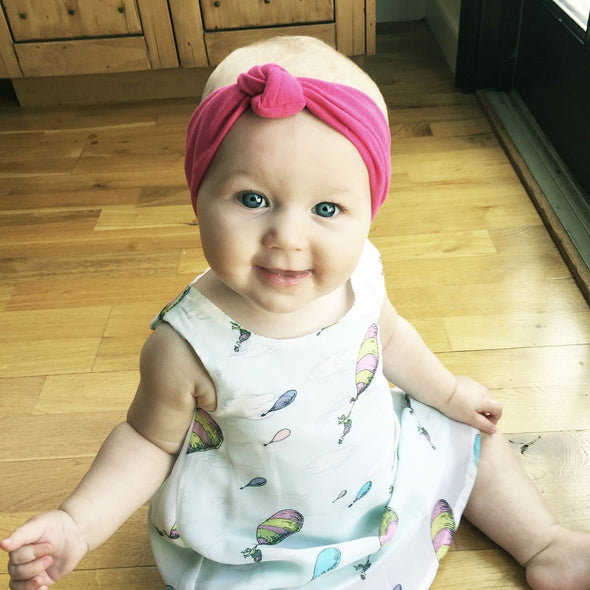 Infant Headwrap - Boho Knot Headband - Midnight Mauve Baby Wisp
