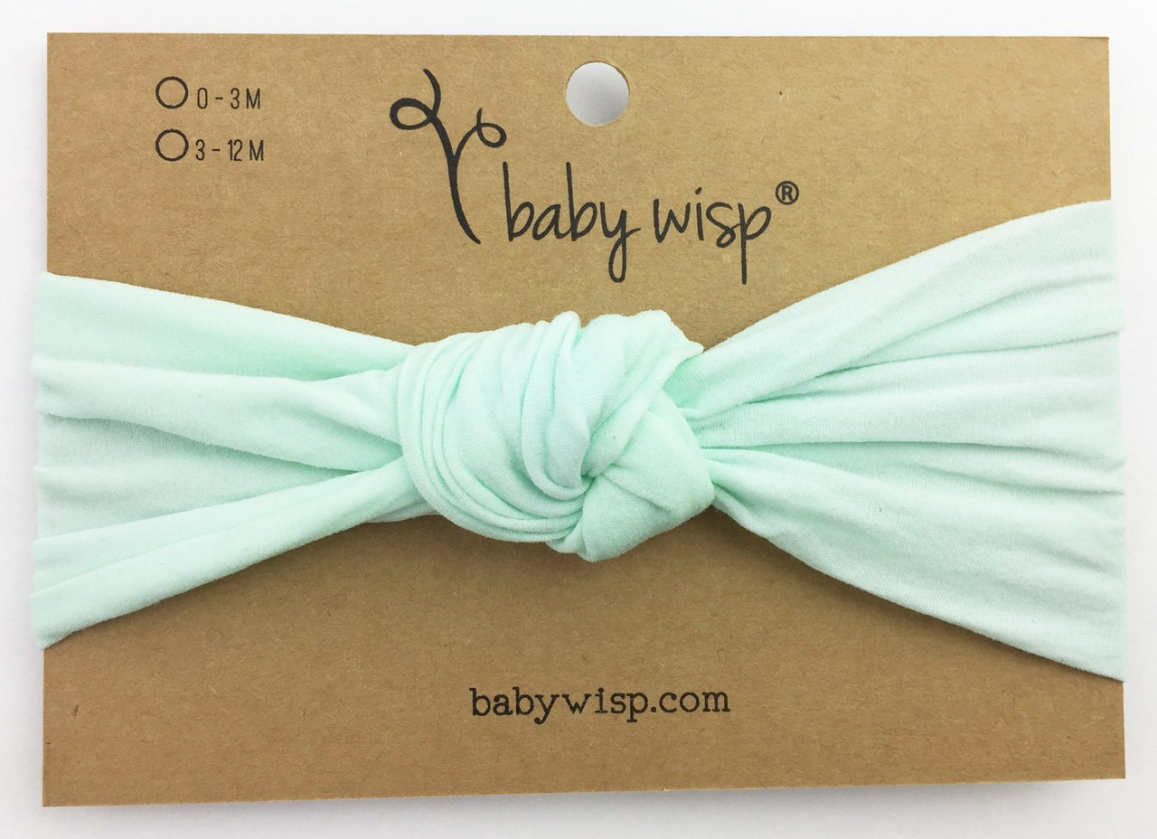 Infant Headwrap - Turban Knot Headband - Mint Baby Wisp
