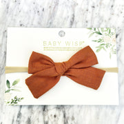 Baby Headband Hand Tied School Girl Fabric Bow - Victoria Baby Wisp