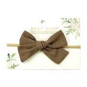 Baby Headband Hand Tied School Girl Fabric Bow - Victoria Baby Wisp