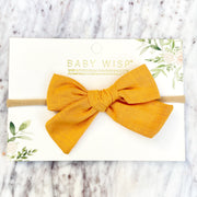 Baby Headband Hand Tied School Girl Fabric Bow - Victoria Baby Wisp