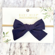 Baby Headband Hand Tied School Girl Fabric Bow - Victoria Baby Wisp