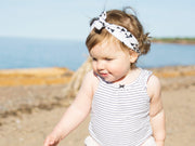 Top Knot Grey Floral Headband Baby Wisp