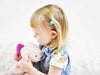 Grosgrain Tuxedo Ribbon Bow - 2 Snap Clips - Pistachio Gelato Baby Wisp