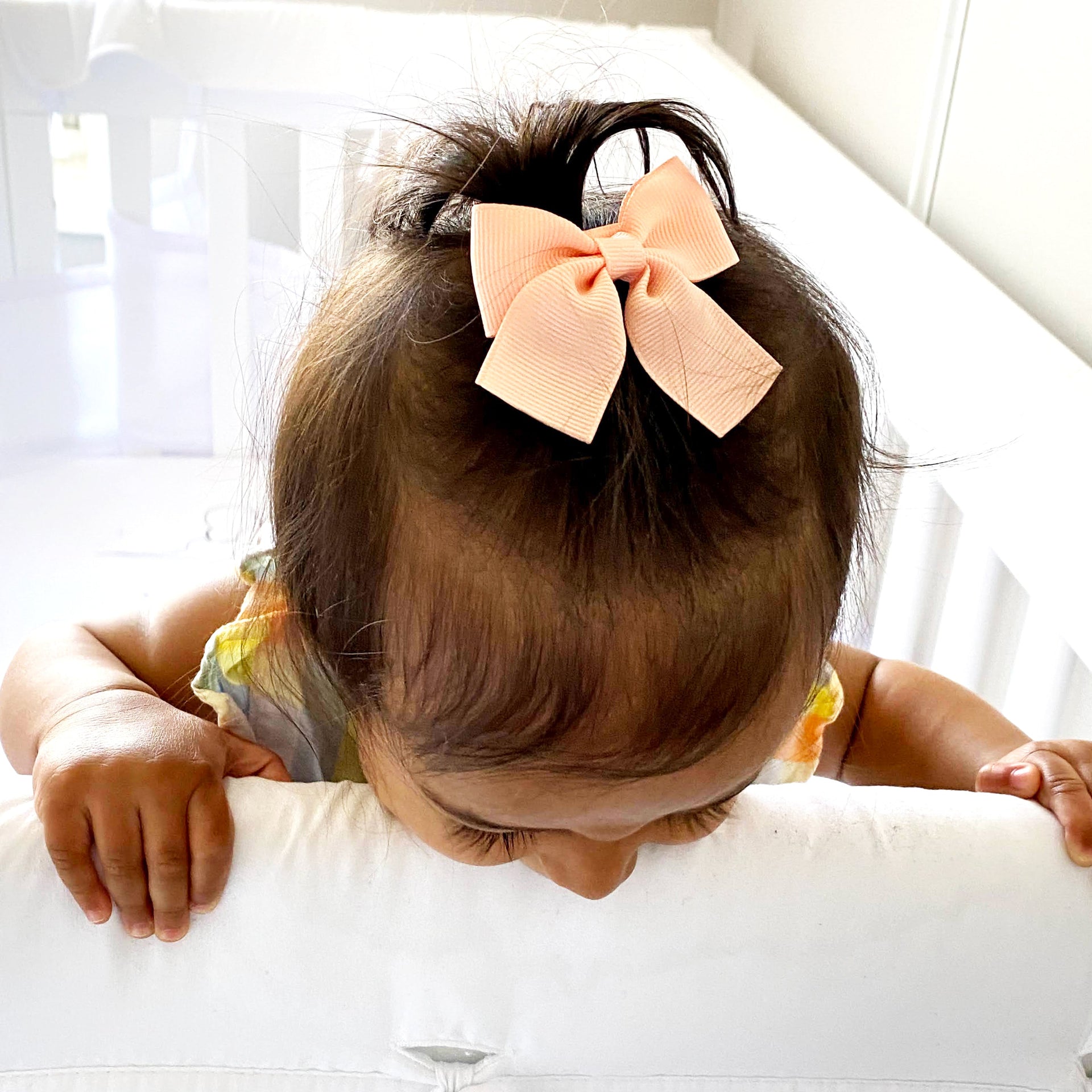Pollyanna Toddler Ribbon Bows - Alligator Hair Clip - Lavender Baby Wisp