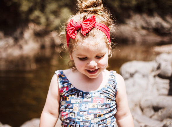 Spring Nylon Pom Pom Mini Trim Headband for Babies and Toddlers Baby Wisp